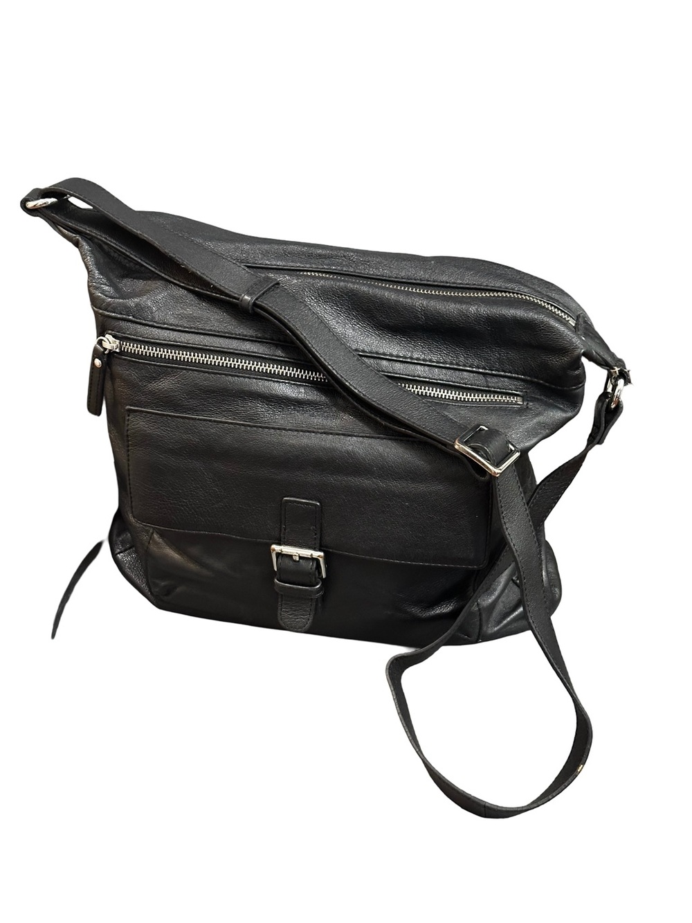 Tignanello Black Leather Crossbody Bag